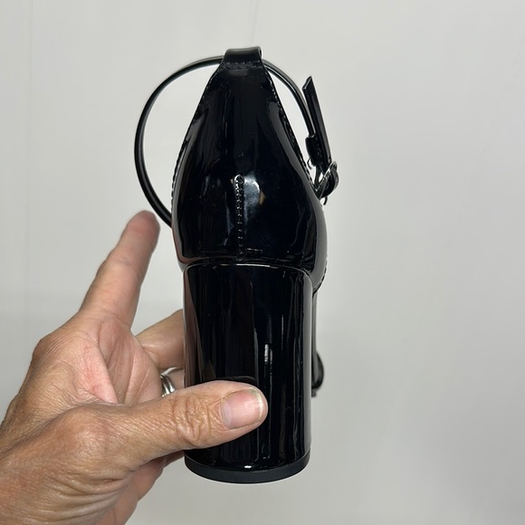 Kaari Blue Black Peep-Toe Heels with Ankle Strap - Picture 8 of 13